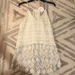 NWT cream lace tank top tunic